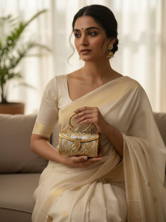 Gold & Silver Brass Clutch