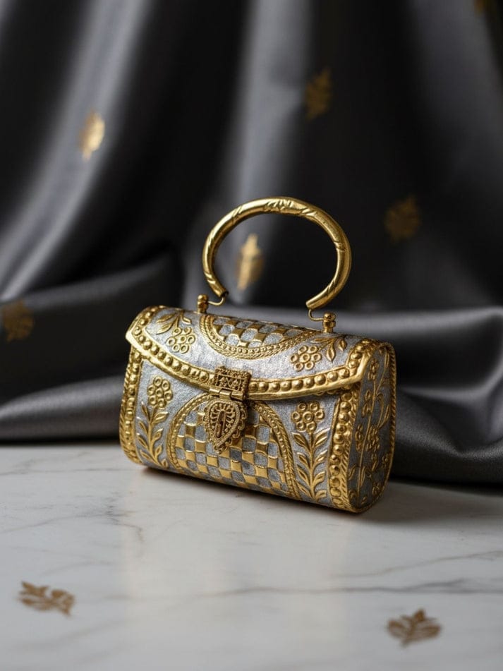 Gold & Silver Brass Clutch