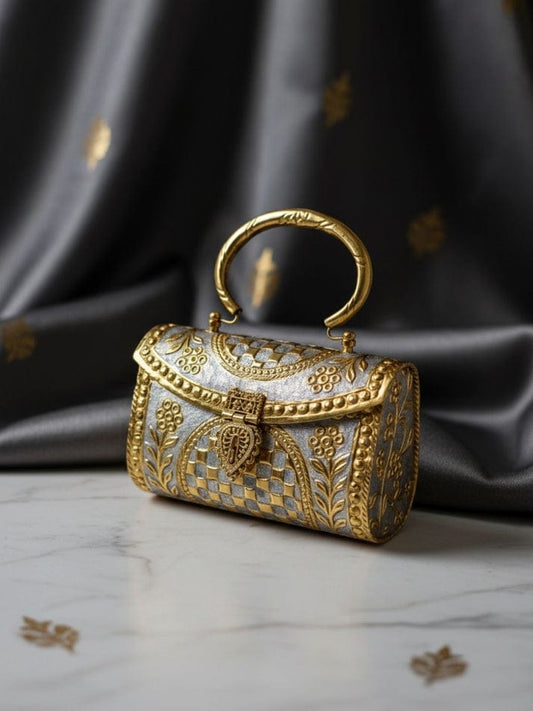 Gold & Silver Brass Clutch