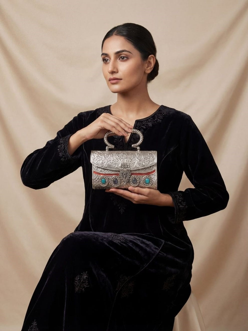 Traditional Silver Clutch
